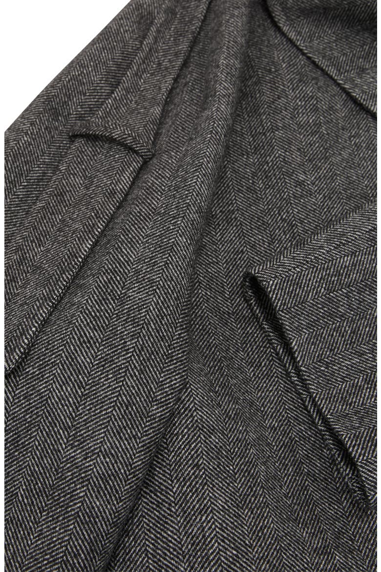 Martina Wool Blend Belted Coat, Alternate, color, DARK GREY