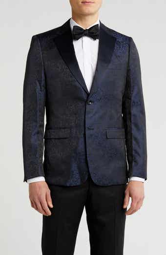 SOUL OF LONDON Floral Satin Notch Lapel Sport Coat