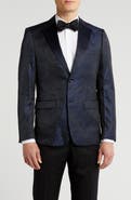 SOUL OF LONDON Floral Satin Notch Lapel Sport Coat