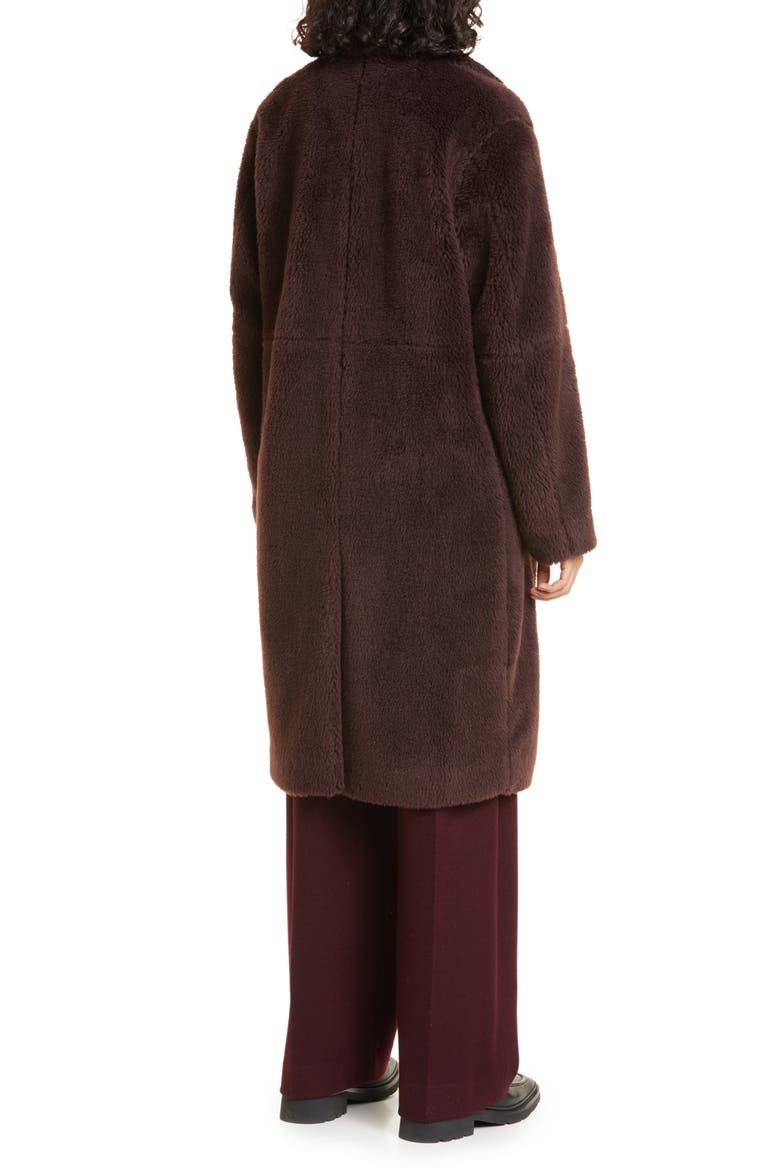 Faux Shearling Coat, Alternate, color, BLACK FIG