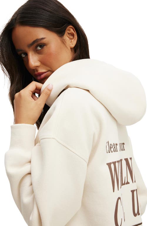 Cotton On Body Active Plush Premium Graphic Hoodie In White