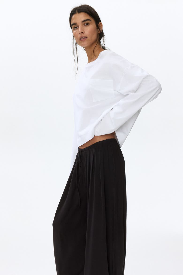 Jersey Drawstring Pants, Main, color, Dark brown