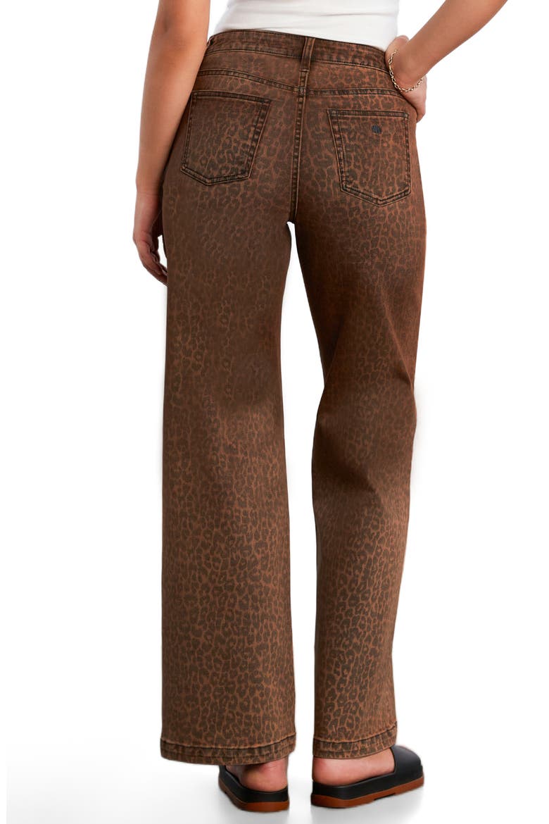 Animal Print Straight Leg Jeans, Alternate, color, BROWN LEOPARD