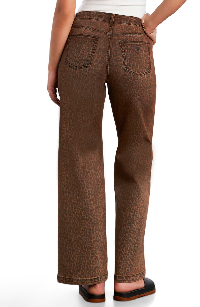 Wash Lab Denim Animal Print Straight Leg Jeans, Alternate, color, Brown Leopard