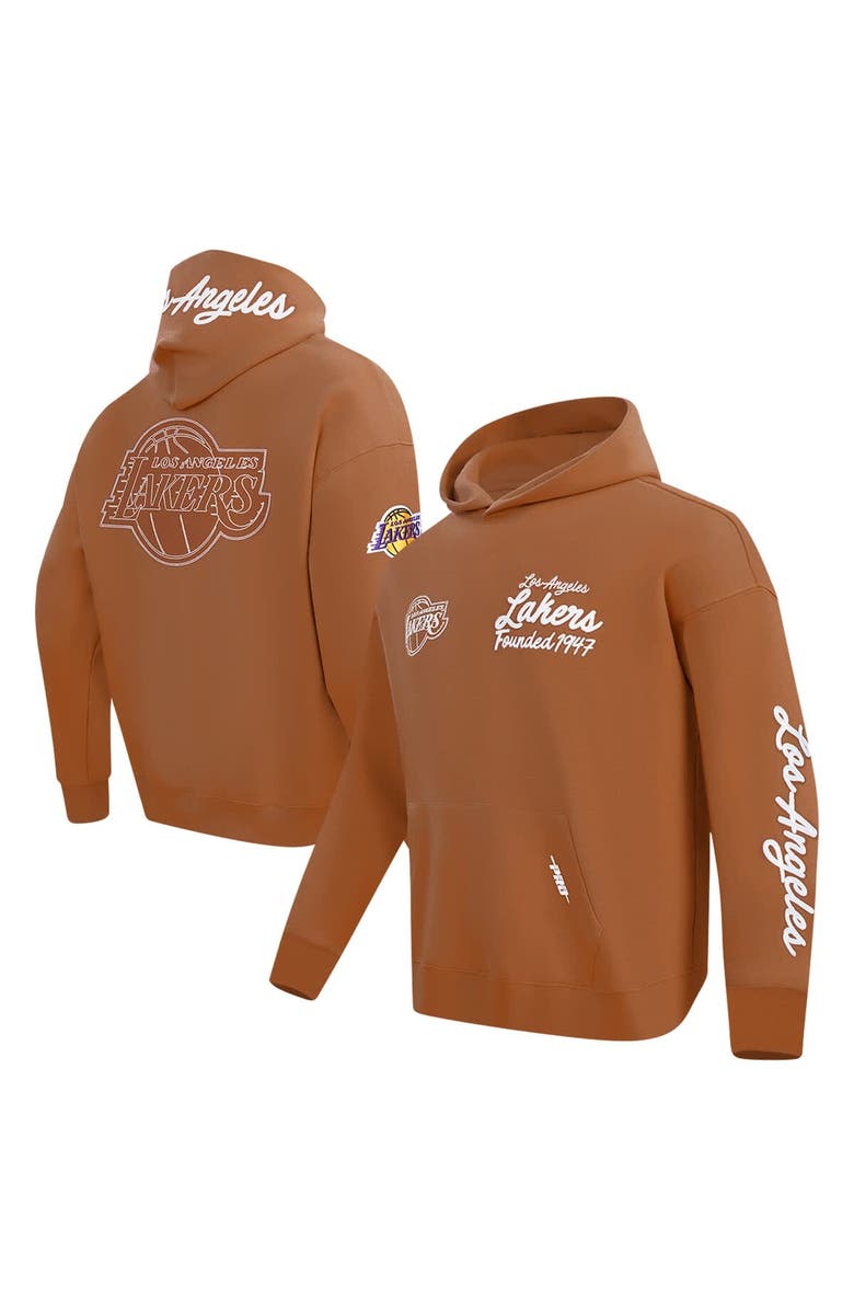 PRO STANDARD Men's Pro Standard Brown Los Angeles Lakers Paint the City Drop Shoulder Pullover Hoodie, Main, color, Brown