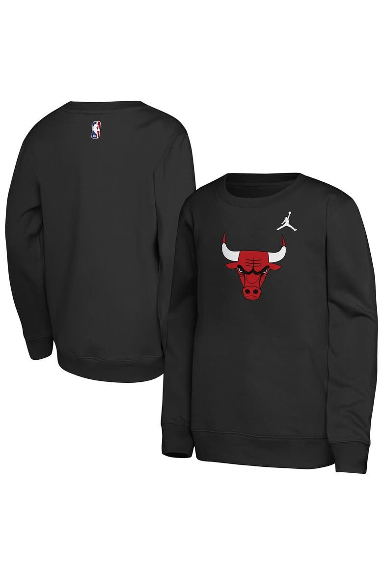 Youth Jordan Brand Black Chicago Bulls Courtside Statement Edition Sweatshirt, Main, color, Black