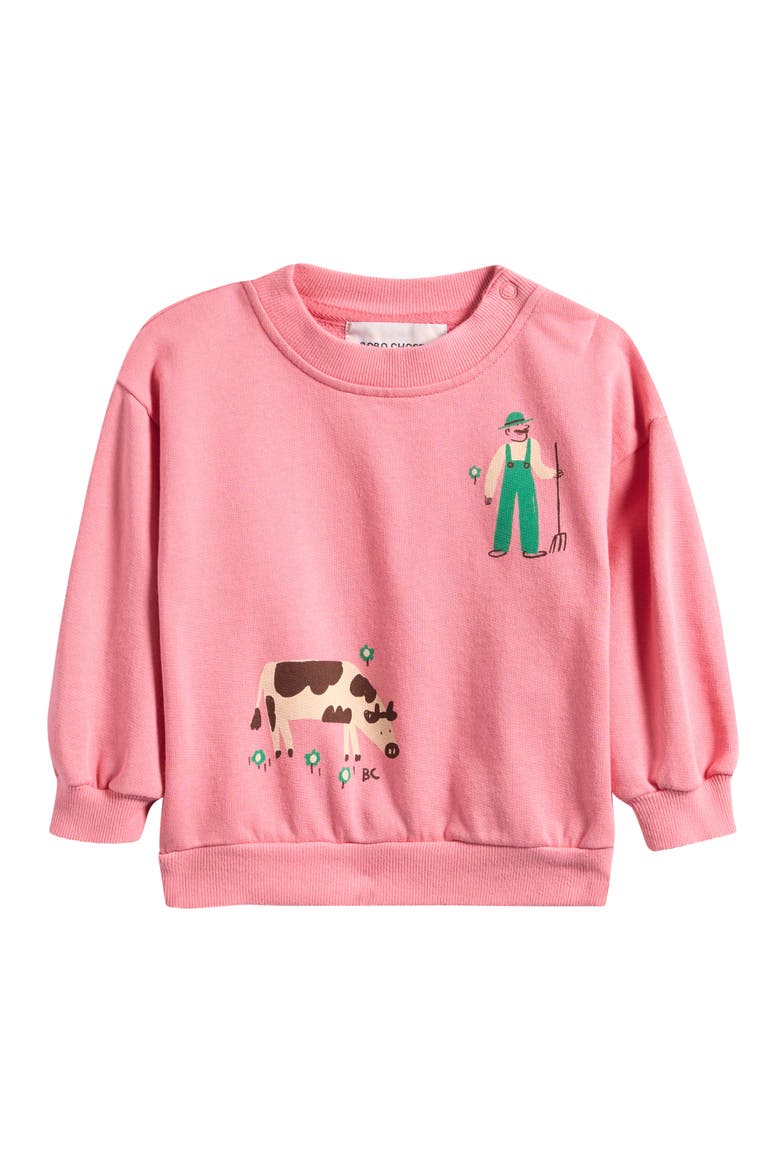 Farm Adventure Cotton Sweatshirt, Main, color, PINK