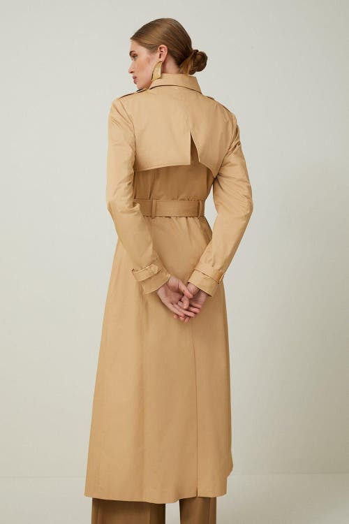 Karen Millen Tailored Classic Belted Trench Coat In Brown