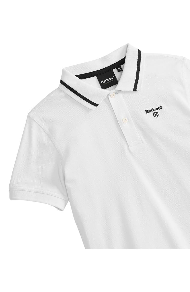 Barbour Kids' Oakside Tipped Cotton Piqué Polo, Alternate, color, 