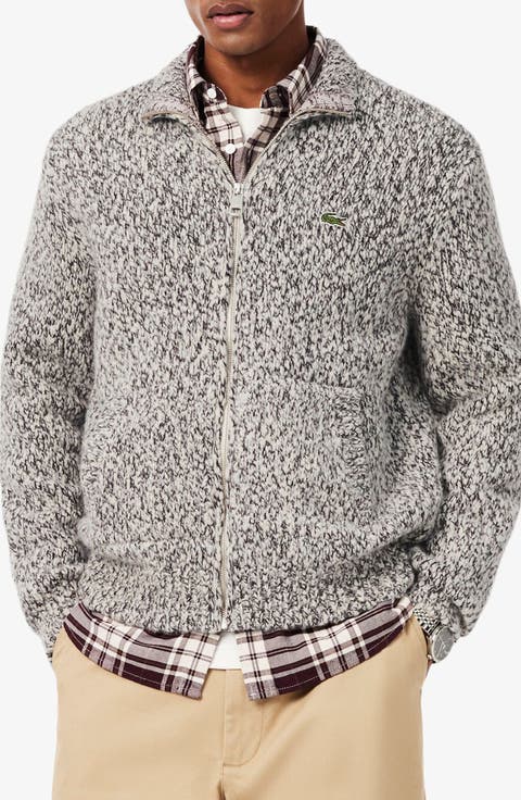 Full Zip Wool Blend Sweater