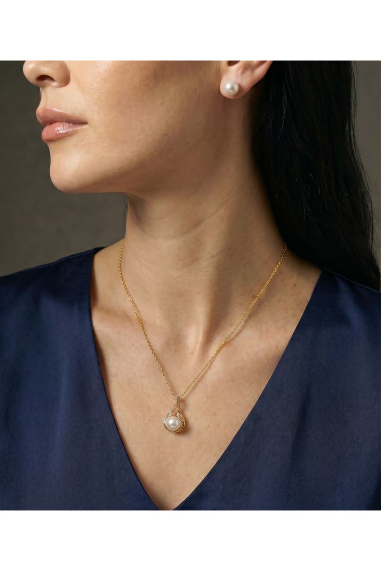 South Sea Pearl & Diamond Layla Pendant, Alternate, color, Yellow Gold