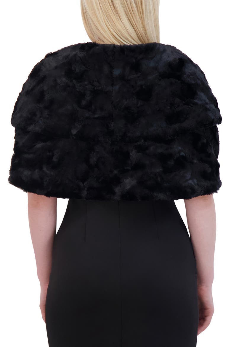 Furbie Faux Fur Capelet, Alternate, color, BLACK