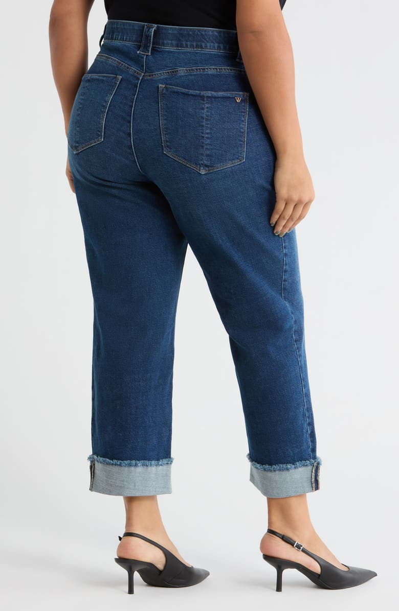 Wit & Wisdom Cuffed High Waist Straight Leg Jeans, Alternate, color, Blue