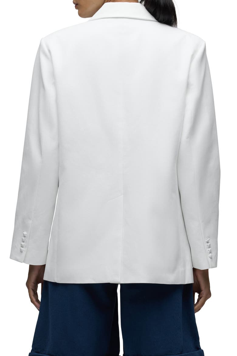 Mae Oversize Double Breasted Cotton Blazer, Alternate, color, WHITE