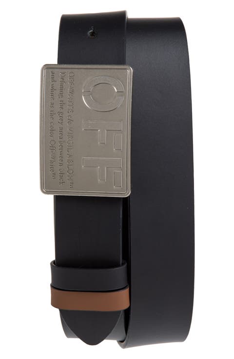 Logo Plaque Smooth Leather Belt