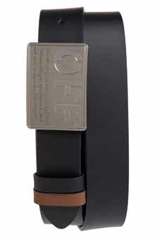 Logo Plaque Smooth Leather Belt