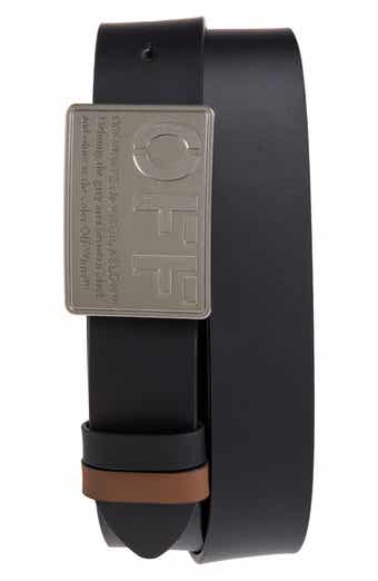 Logo Plaque Smooth Leather Belt