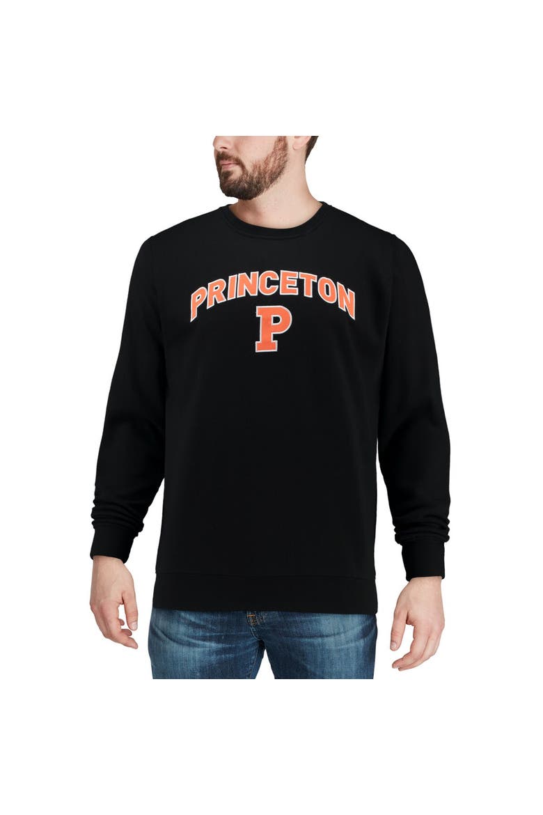 Men's Colosseum Black Princeton Tigers Arch & Logo Crew Neck Sweatshirt, Alternate, color, Black