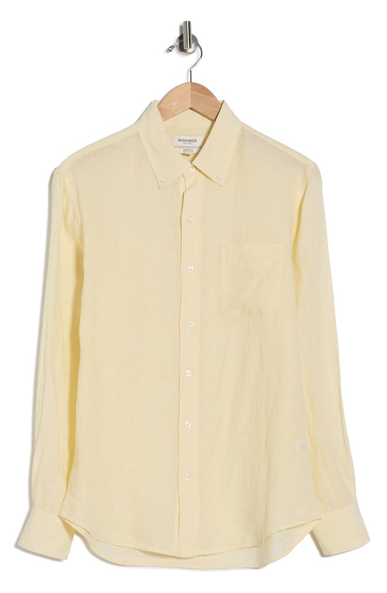 Bonobos Everyday Linen Shirt, Main, color, Pale Yellow