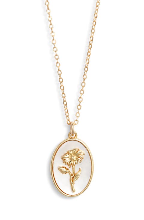 Katrina Birth Flower Pendant Necklace