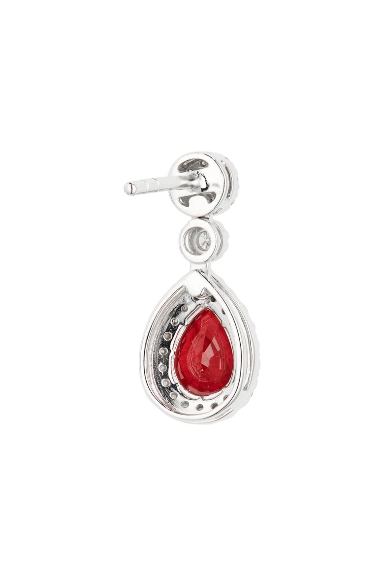Ruby & Pavé Diamond Drop Earrings, Alternate, color, WHITE GOLD/ RUBY/ DIAMOND