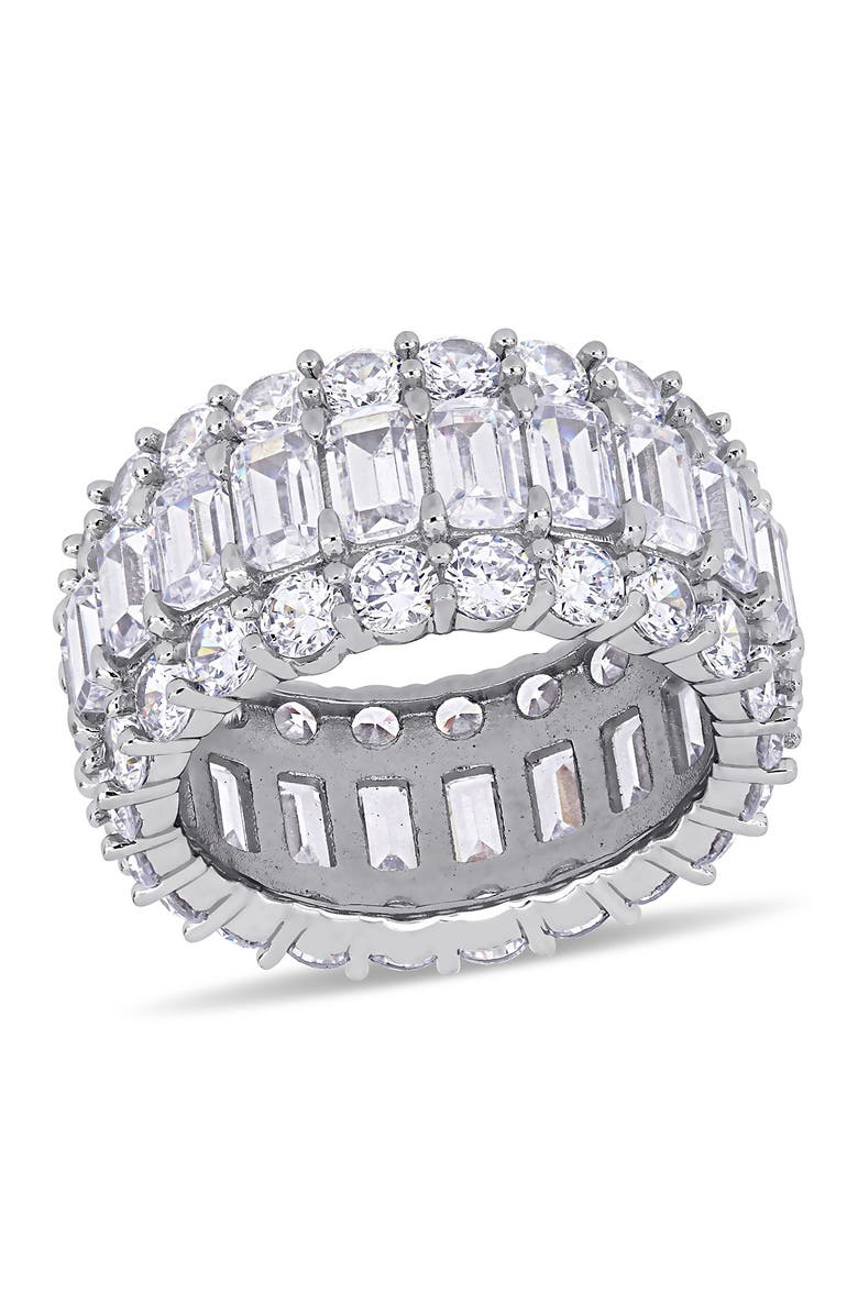 DELMAR Prong Set Round & Emerald Cut CZ Band Ring, Main, color,