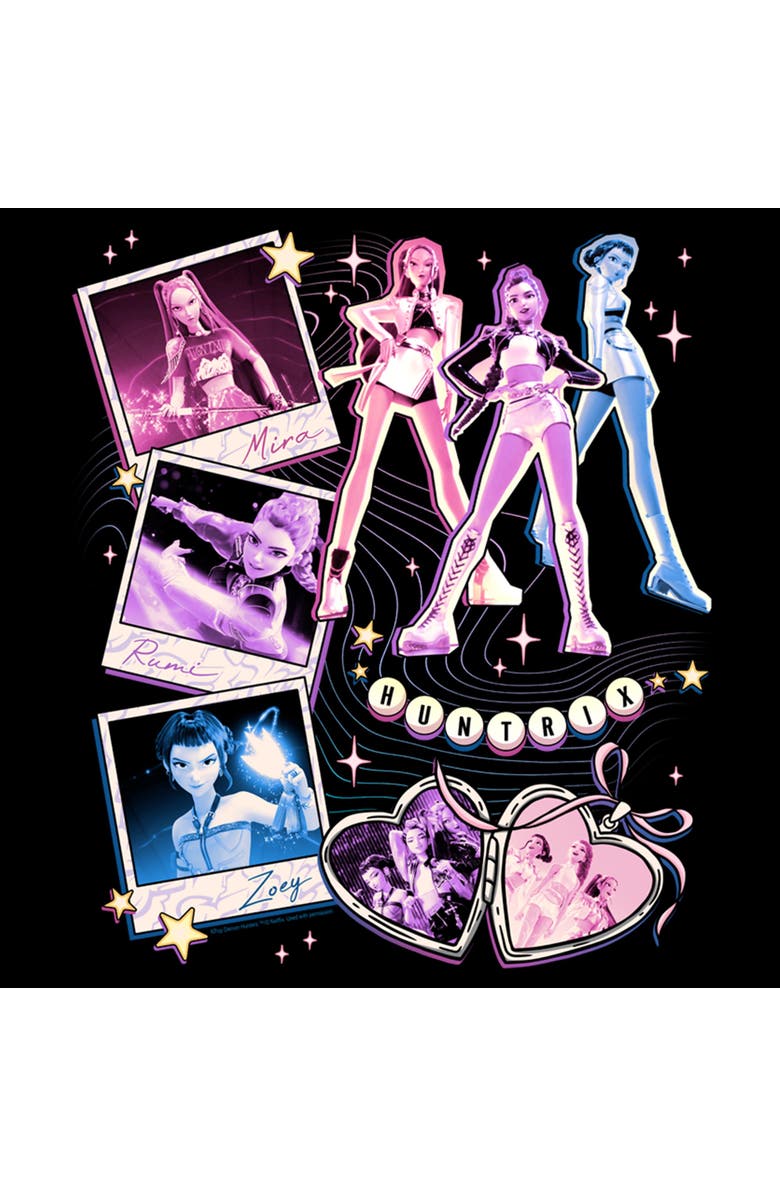 KPop Demon Hunters Junior's KPop Demon Hunters Huntrix Cute Instant Film Portrait  Sweatshirt, Alternate, color, Black