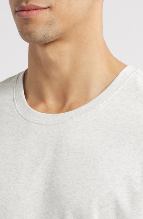 Daniel Buchler Heathered Stretch Cotton Lounge T-shirt In Silver Grey