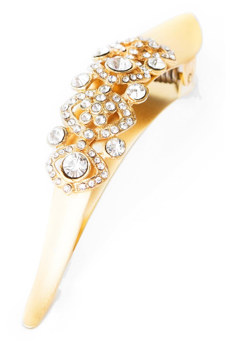 Maximas Victorian Crystal Embellished Hair Clip, Main, color, GOLD