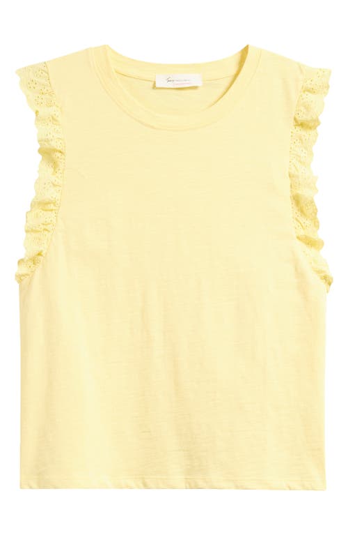 Two By Vince Camuto Ruffle Eyelet Tank Top In Yellow