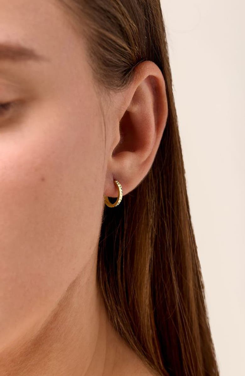 Bony Levy 14K Gold Textured Huggie Hoop Earrings, Alternate, color, 14K Yellow Gold