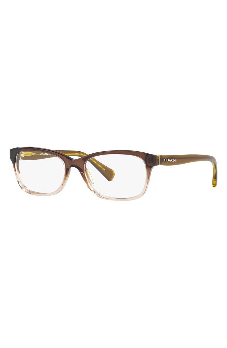 COACH 51mm Rectangular Optical Glasses, Alternate, color, Olive Gradient