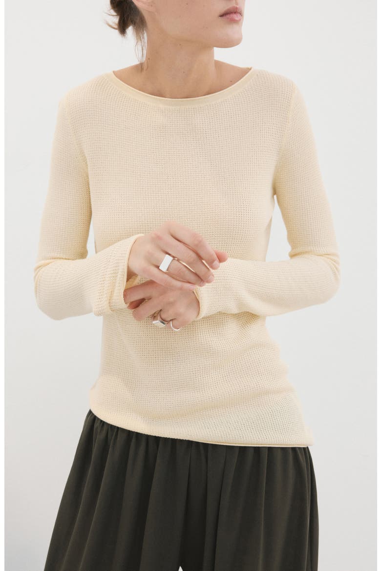 Asymmetric Rib Sweater, Main, color, PASTEL YELLOW