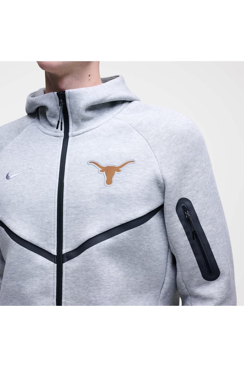 Men's Nike Heather Gray Texas Longhorns Tech Fleece Full-Zip Windrunner Hoodie, Alternate, color, Heather Gray