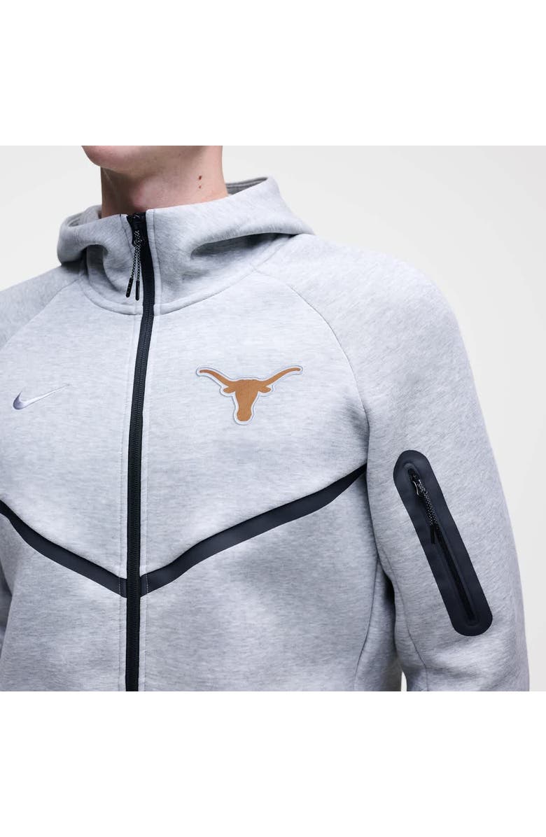 Nike Men's Nike Heather Gray Texas Longhorns Tech Fleece Full-Zip Windrunner Hoodie, Alternate, color, Heather Gray
