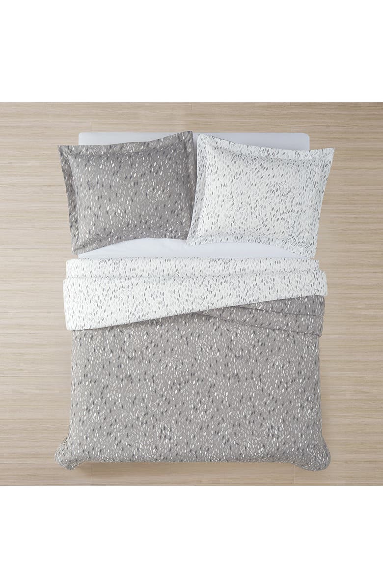 SOUTHSHORE FINE LINENS Botanical Leaves - Luxury Premium Oversized Reversible Duvet Cover, Alternate, color, Botanical Forest Grey