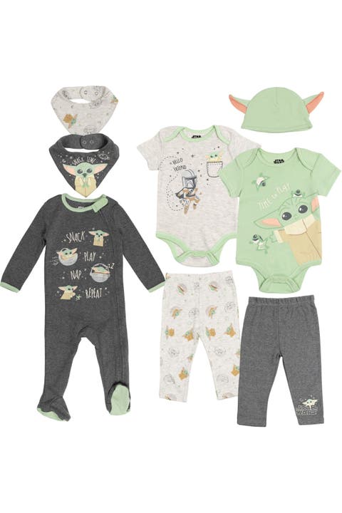 The Mandalorian Grogu 8-Piece Bodysuit and Pants Set