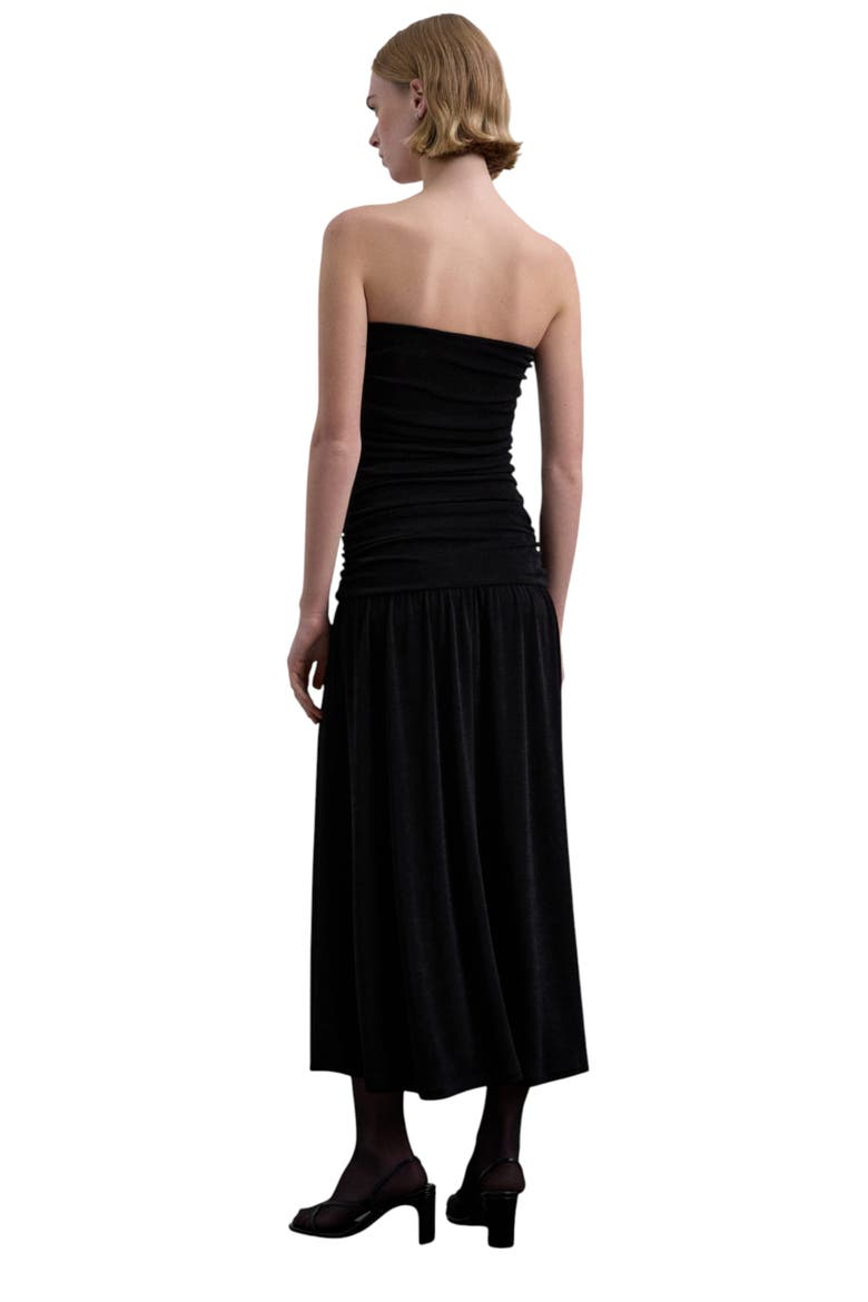 Gathered Knit Dress, Alternate, color, Black