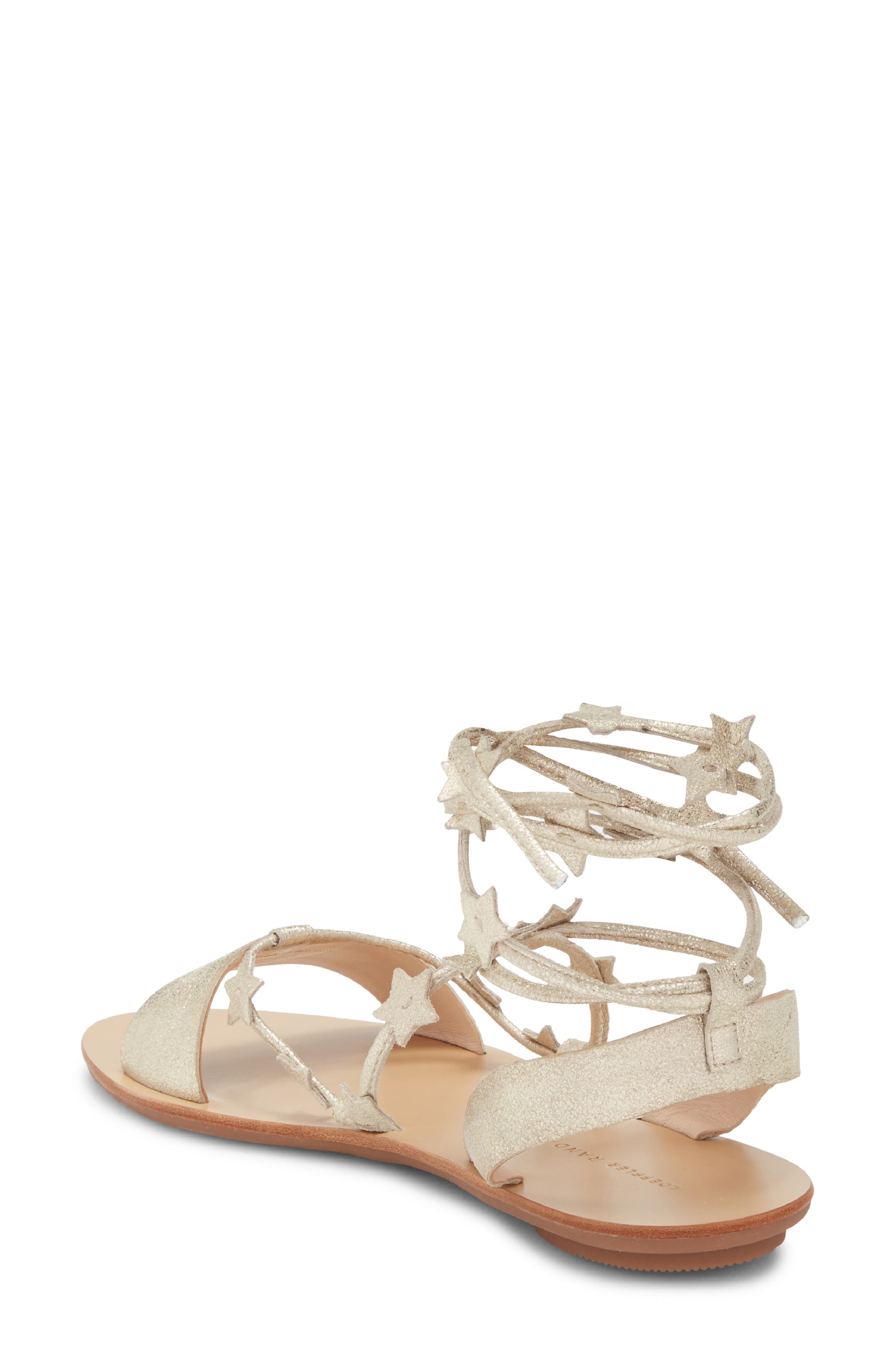 Loeffler Randall Starla Leather Ankle Wrap Sandal, Alternate, color, Cappuccino