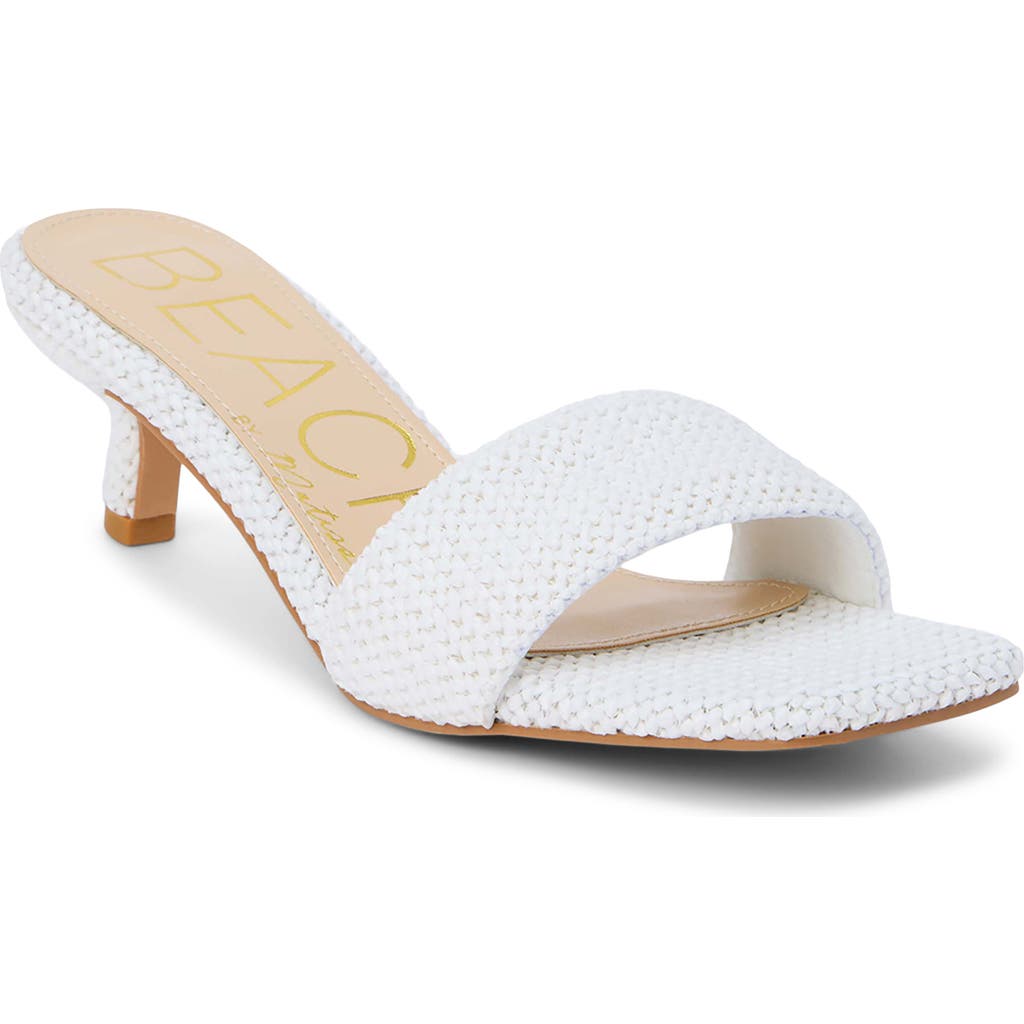 Beach By Matisse Capricorn Kitten Heel Slide Sandal In White