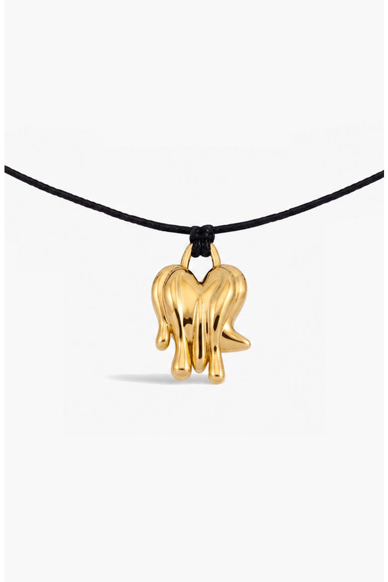 Loff Mini Cord Necklace in Gold and Black, Alternate, color, Gold / Black
