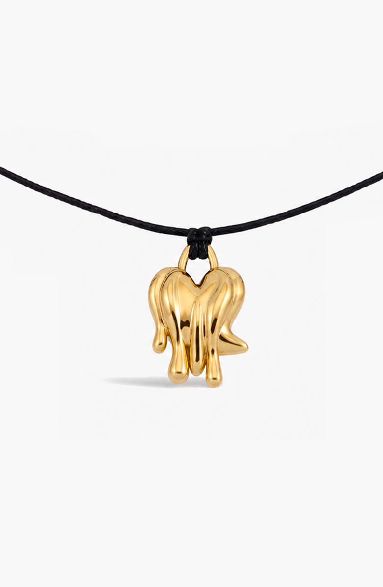YOJ Loff Mini Cord Necklace in Gold and Black, Alternate, color, Gold / Black