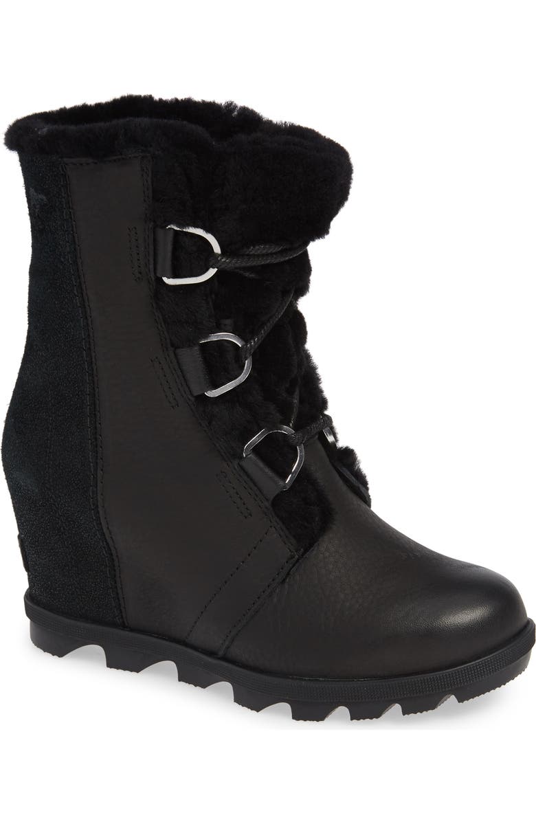 SOREL Joan of Arctic II Lux Wedge Genuine Shearling Bootie, Main, color,