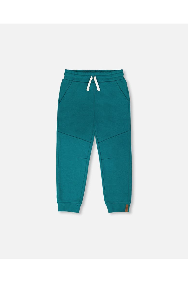 French Terry Sweatpants with Cross Seams, Main, color, Dark Turquoise