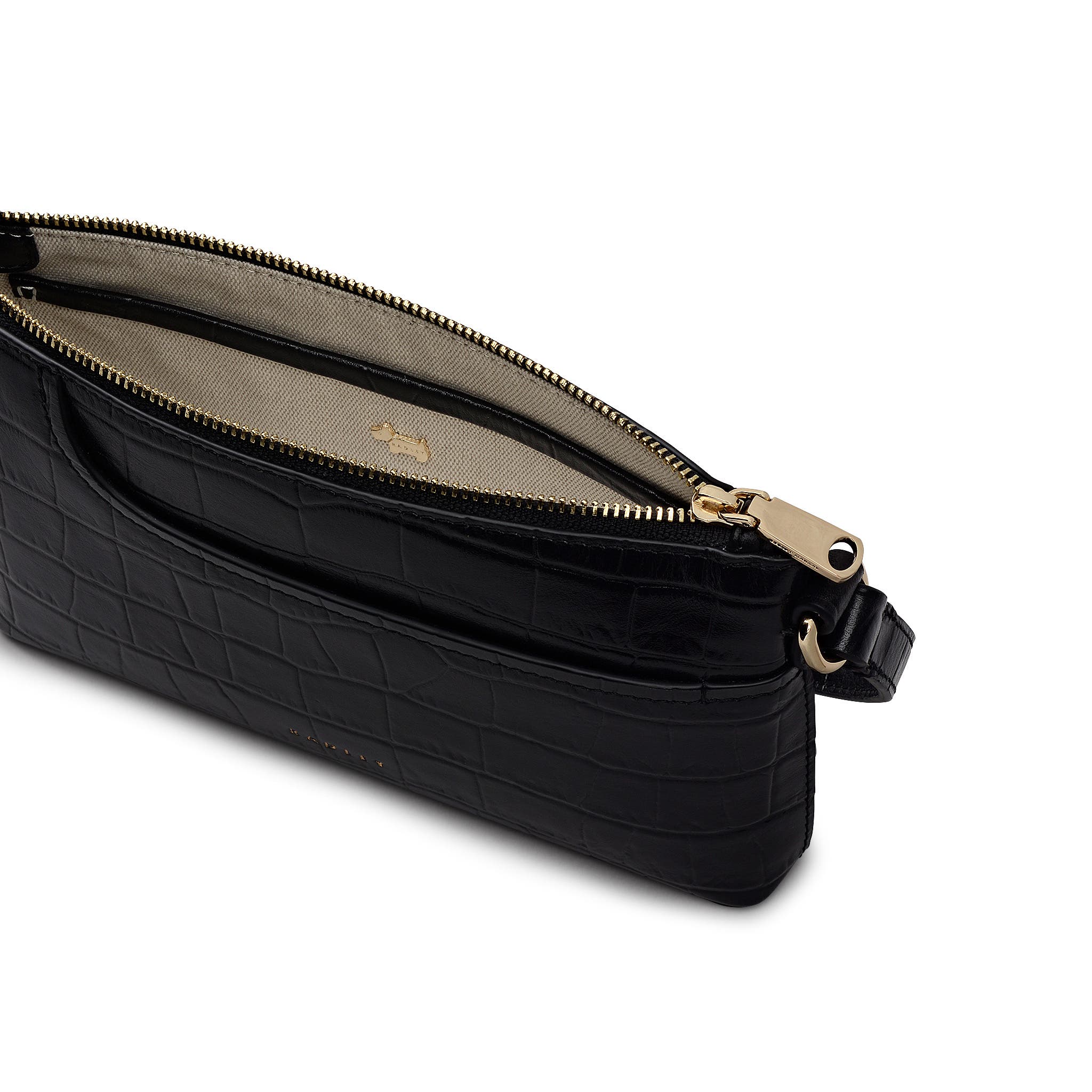 Radley Pockets - Faux Croc Mini Ziptop Shoulder Bag, Alternate, color, 