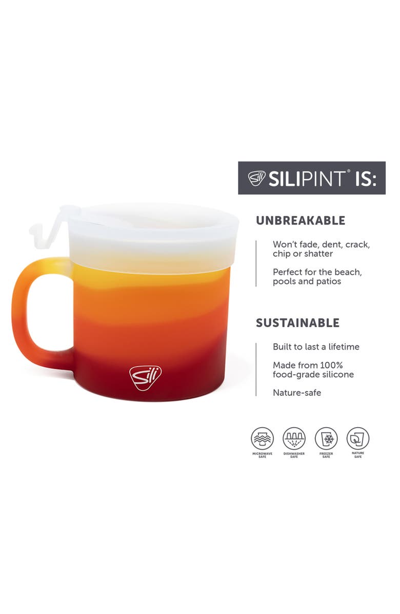 Silipint 2 Pack 16oz Silicone Coffee Mug W/ Lid, Alternate, color, 