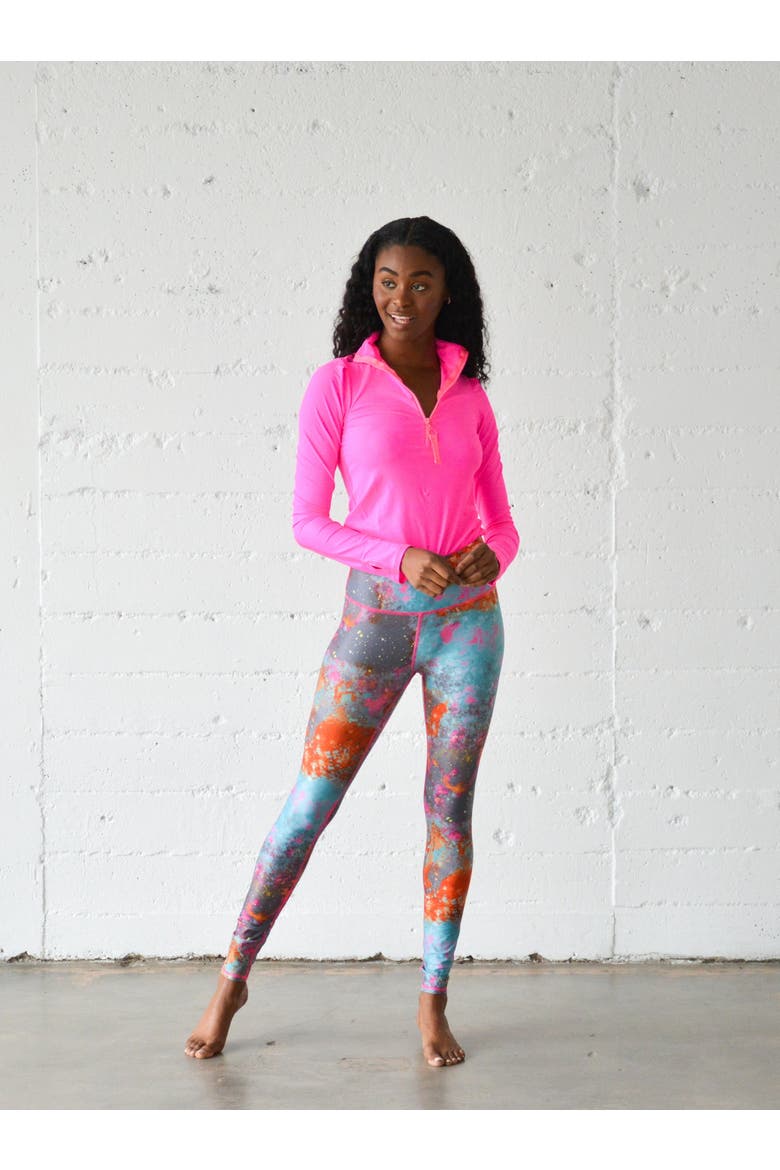 Women's Swim Leggings - UPF 50+, Alternate, color, Abstract Watercolor