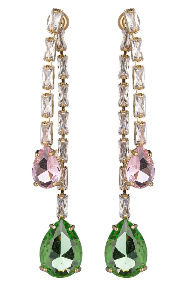 EYE CANDY LOS ANGELES Liana CZ Double Linear Drop Earrings, Main, color, Gold