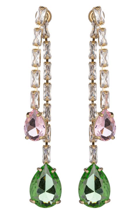 Liana CZ Double Linear Drop Earrings
