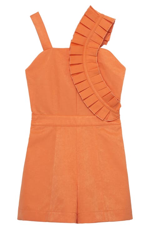 Kids' Pleated Ruffle Romper (Big Kid)
